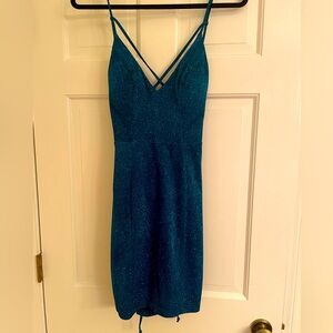 New Sequin Hearts Junior Blue Sparkly Dress Size 5